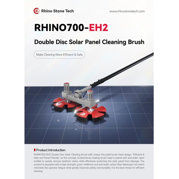 Dual Disc Solar Panels Cleaning Brush Rooftop/Mountain/Farming /BIPV Systems PV Array Units Washing Toolings Kit