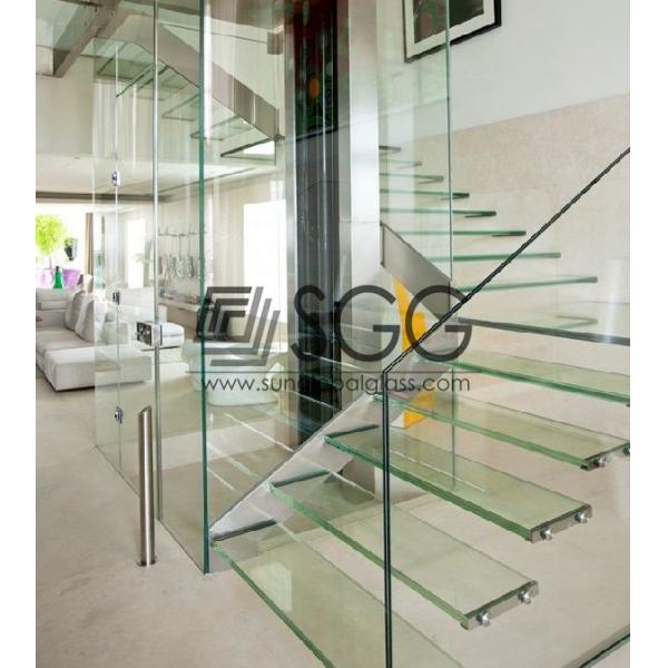 customized size tempered glass for glass steps