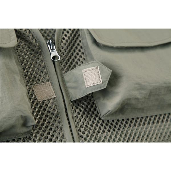 Custom Design Zip Black Utility Outdoor Workwear Journalist Multi-pocket Sleeveless Fishing Men Vest with Mesh