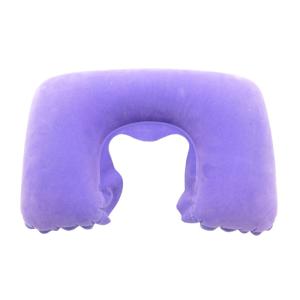 China Purple Color Travel Neck Pillow Inflatable With Soft Hand Feeling wholesale