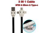 Micro/8Pin/Type C 3 In 1 Usb Data Extension Cable , Fast Charging Extending USB