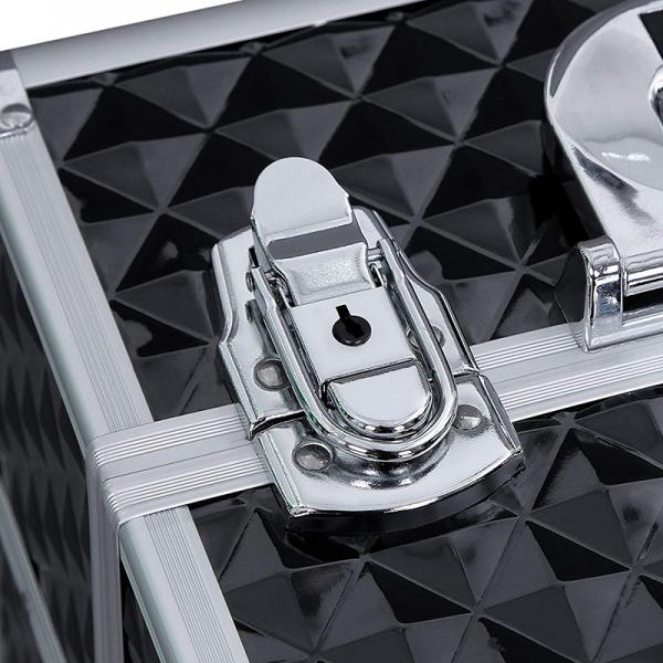 Heavy Duty Aluminum Material Professional Makeup Box With Adjustable Trays