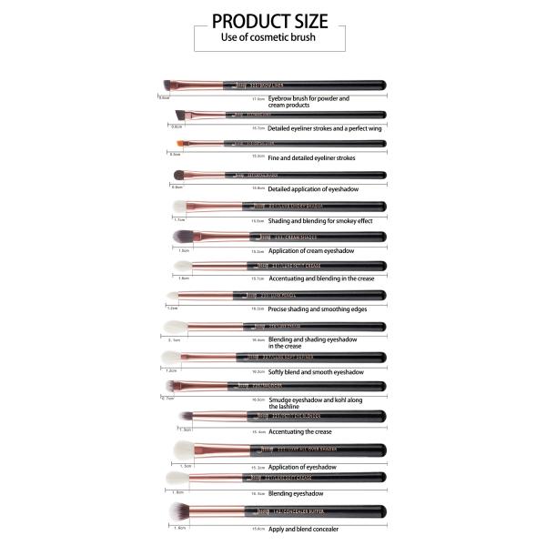 Jessup T157 Eye Makeup Brush Set 15 Pieces Eyeshadow Shader Brush