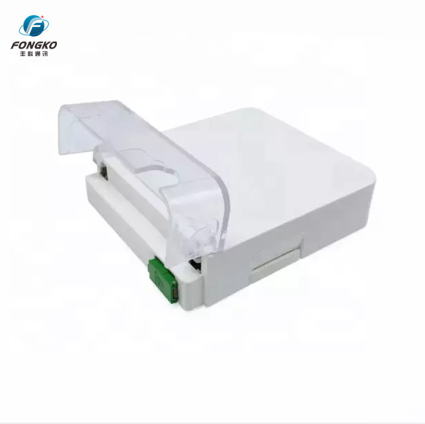China SC Simplex Duplex LC Quad FTTH Terminal Box 1-4 Cores Wall Mounting on sale
