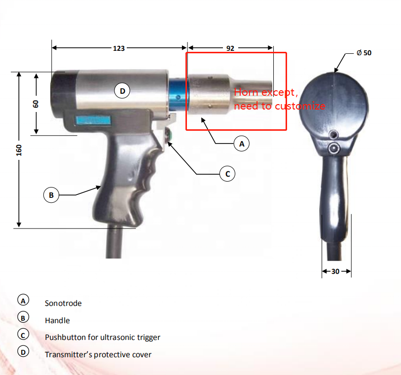 Portable 230V Hand-held Spot Welder with 15 KG Weight and CE IOS SGS Certification