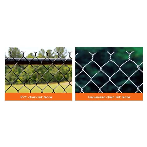 Galvanized Diamond Mesh Wire Chain Link Fence 6 Feet Height 9 Gauge 5*5cm Post Rail Thickness 5.0mm PVC Coated