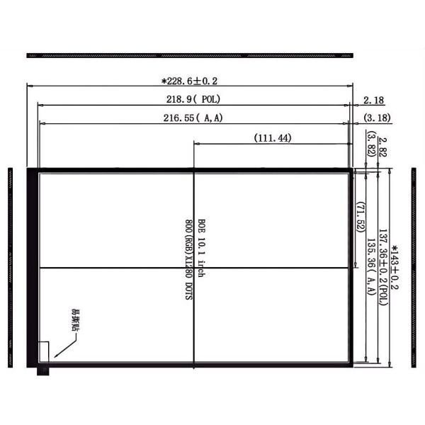 10.1 inch Color TFT LCD Display MIPI Interface High Luminance LCD Monitor 800×1280 Pixels