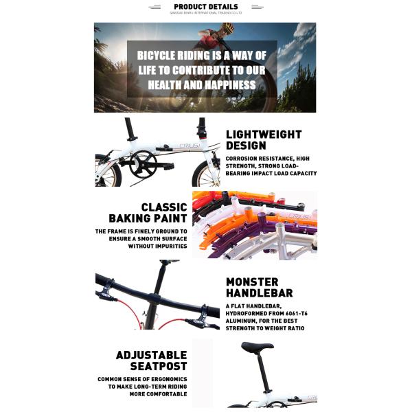 Crius Most Popular 14 Inch Foldable Exercise Road Bike Lightweight And Easy To Carry