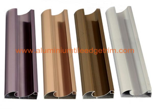 Quality C Shaped Aluminium Cabinet Door Profiles Lightweight For Crystal Steel Shutter for sale