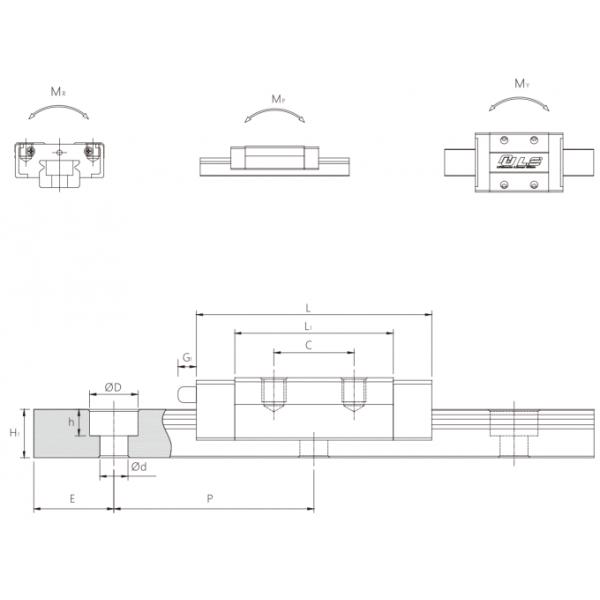 Linear Guideway Miniature Linear Guide Rail 12mm Width For Medical Equipment