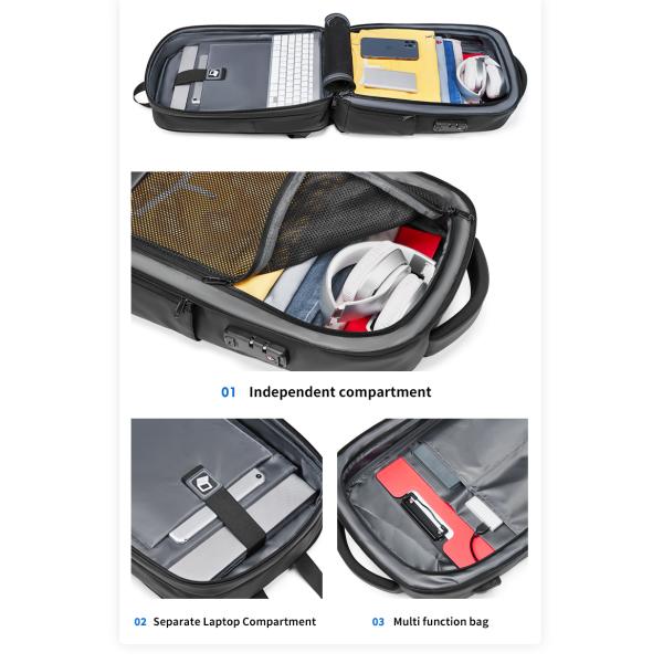 OEM ODM Waterproof Hard Shell Backpack 15.6inch Usb Laptop Backpack