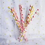 China factory Circular dot drinking paper straws colorful long pipes
