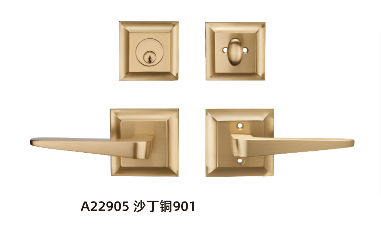 Amertop Entry Lever Door Handle and Key Square Locking Lever Handle Set Front Door or Office
