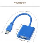 Aluminum Alloy USB 3.0 To VGA Adapter Cable Converter 1080P For PC Laptop