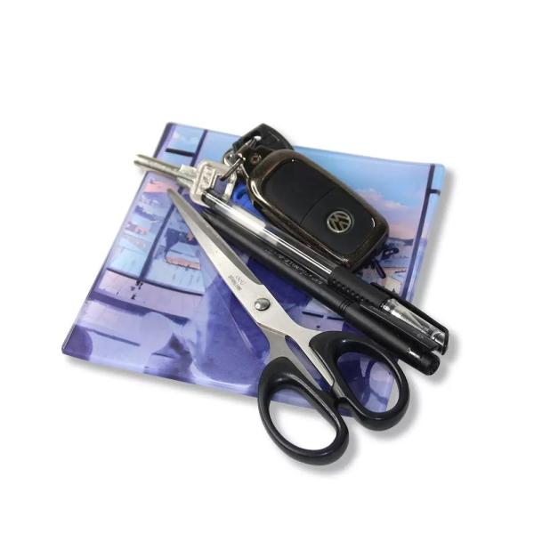 Sublimation Tempered Glass Photo Plate Rectangle Round Steak Fruit Trays Blank Sublimation Plates