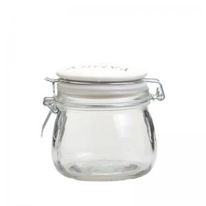 China Home Empty Glass Jars With Ceramic Lids Airtight Canisters Style wholesale