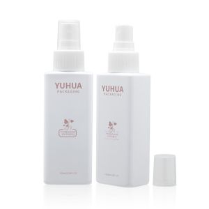 China 100ml Plastic Bottle Square Shape With White Spray Pump on sale