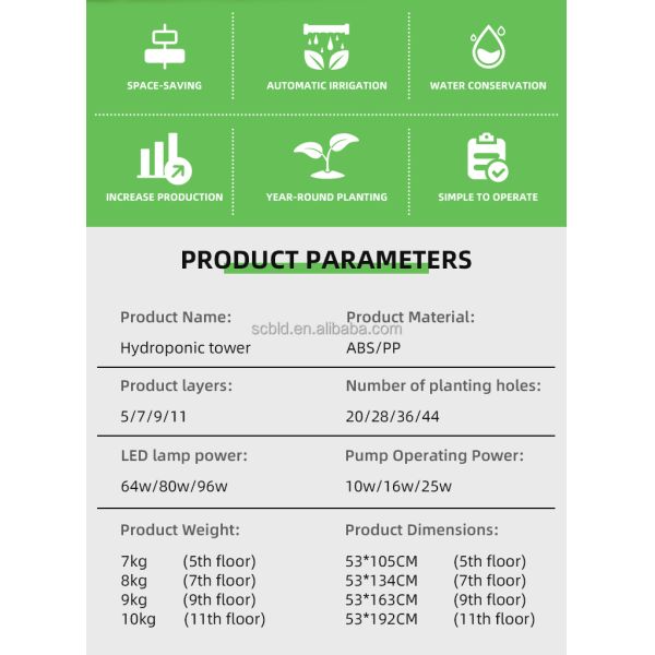 Commercial 220V Pump Vertical Hydroponic Tower with 28 Planting Holes and 134cm Height for Efficient Vegetable Production