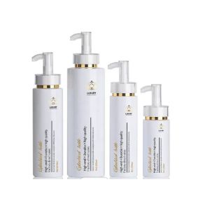 China 250ml 300ml 500ml Round Hdpe Plastic Cosmetic Bottle Airless Pump wholesale