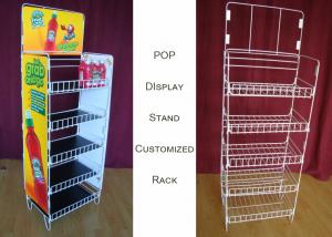 China Customize Size Wire Shelf Display Rack  / Graphic Side POP Wire Display Stand wholesale