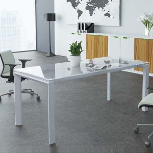 China H750mm Office Conference Table Metal Legs Glass Meeting Desk wholesale