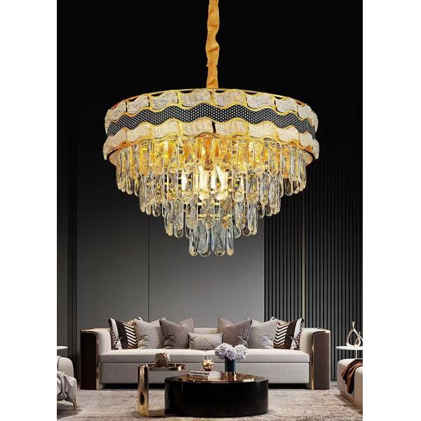 Wholesale Retractable Crystal Chandelier Ceiling Fan With Light And Remote