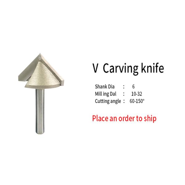 V Shaped Router Wood Cutter 45HRC Wood Milling Trim Chamfer Bit With Bearing