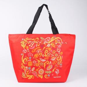 China Recycled Insulated Cooler Bags Portable Custom Printed Tote , Drink Cooler Bag wholesale