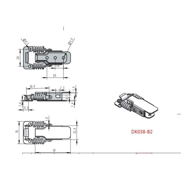 Polish SS304 Locking Spring Loaded Draw Catch Toggle Latch With Keyhole