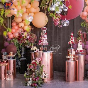 China Stainless Steel Pedestal Flower Pillar Wedding Column Stand Display For Party wholesale