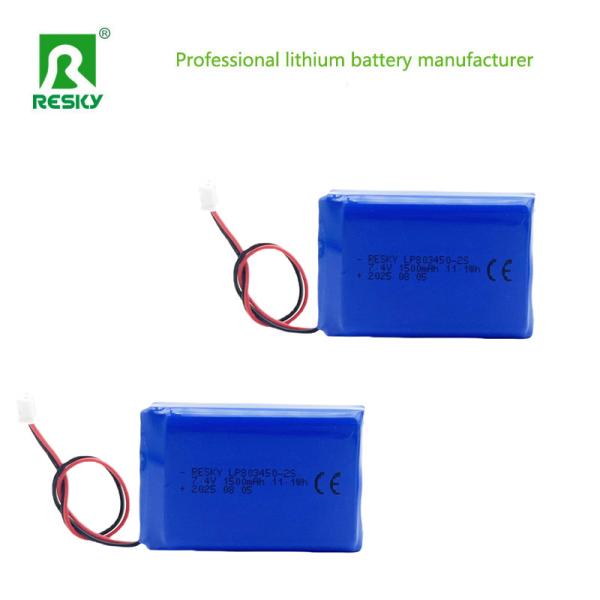 Power Lithium Polymer Battery Pack 803450 2S 7.4V 1500mAh 11.1wh Rechargeable Lithium Ion Cell