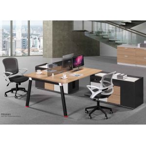 T Shape Modular Office Partition Workstation Melamine Board Materials