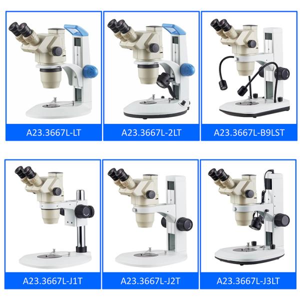 A23.3667L OPTO-EDU 6.7x - 45x Stereoscopic Zoom Microscope With Pole Stand