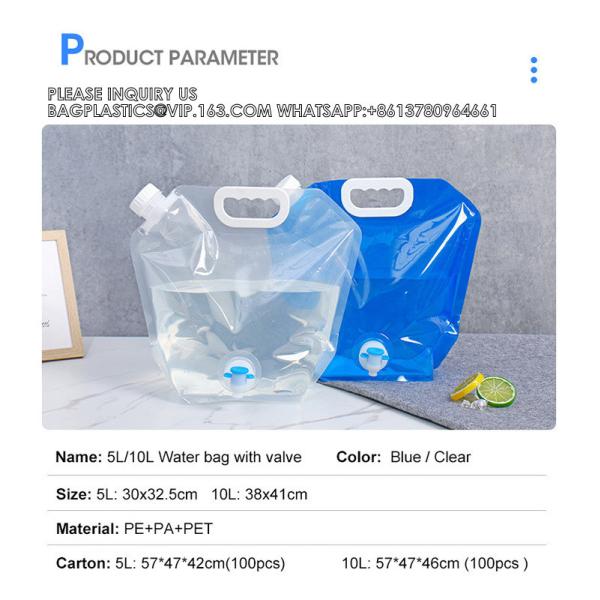 Custom Drink Liquid Spout Pouch Bag Packaging Plastic Fruit Water Juice Pouch 5L Stand Up Pouch With Tap Spout