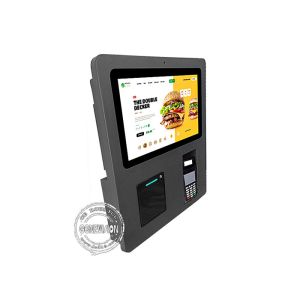 Face Recognition Camera Cashless Self Ordering Kiosk In Restaurant 15.6 Inch
