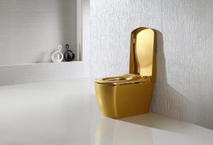 China Gold Color Smart One Piece Toilet 220V / 110V Intelligent remote control automatic toilet wholesale