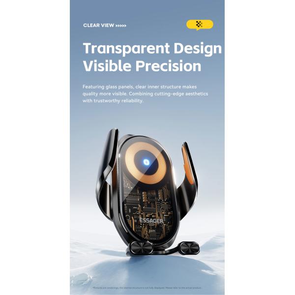 15W Wireless Charger Car Phone Holder For Universal 360 Air Vent Compatible Device Size Support Wireless Charging