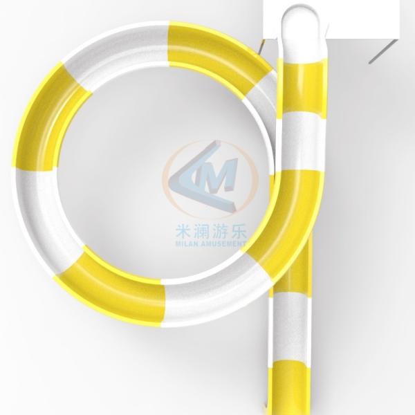 Low Platform Curved Water Slide 1 Rider/Time Smooth Surface For Hotel Backyard Pool