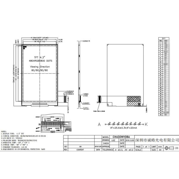 480*800 Spi Lcd Module 4.3 Inch Ips Tft Display With Rgb Interface
