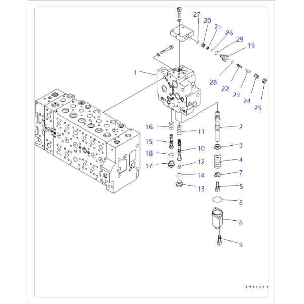723-40-71102 7234071102 Valve Assy Excavator Main Control Valve For KOMATSU PC200 PC210