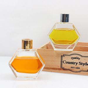 80ml Empty Hexagonal Glass Reed Diffuser Clear Glass Aroma Bottle