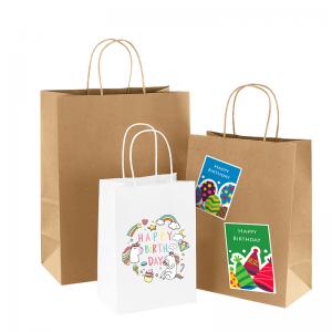 China Recyclable Handle Paper Bags 100gsm - 150gsm Twisted Paper Handle Bags wholesale