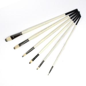China Filbert Shaped Acrylic Painting Brush 6Pcs Natural Bristle Artist Paint Brush wholesale