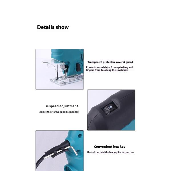 BobenMulti-function JigSaw Miter Cutting Machine Wood AluminumPlastic Panel Electric Reciprocating Saw Wood Cutting Saw Portable