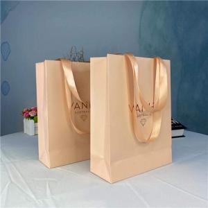 China Pink Portable Window Custom Paper Shopping Bags wholesale