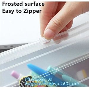China Frosted surface easy to seal zipper file bag, stationary holder pack,transparent frosted A4/A5 bag, protable slider seal wholesale