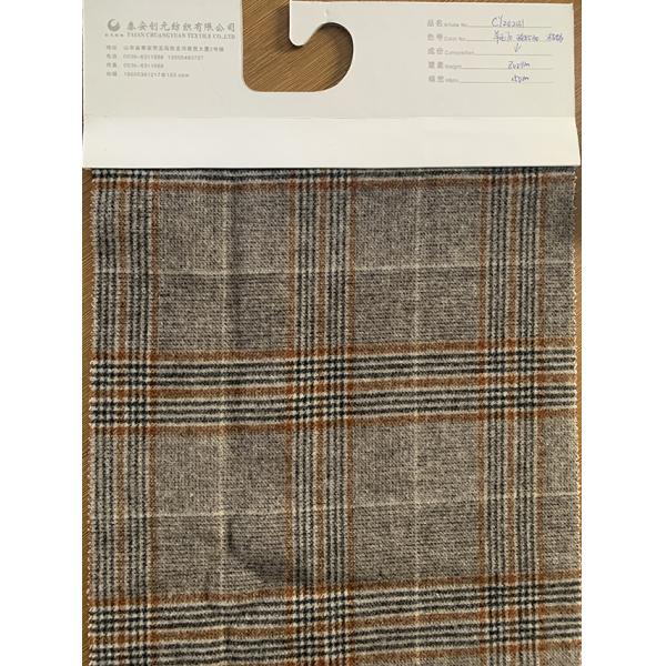 Customized Loop Yarn Dyed Woven Fabric Wool Cotton Polyester Blended Fabric for Suit