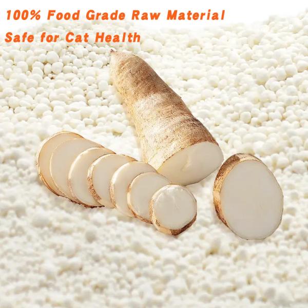 Low Price Fast Clumping Dust Free 100% Plant-Based Cassava Sand No-Tracking Biodegradable Mini Pellet Cassava Flour Litter For Cat Products 1.5mm 1