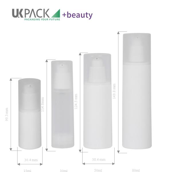 Matte Frost PP Airless Pump Bottle 15ml 30ml 60ml 80ml 100ml Cosmetic airless Dispenser pump bottle