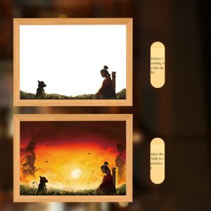 White Journey to the West Monkey King Light Painting with UV Printing and Wooden